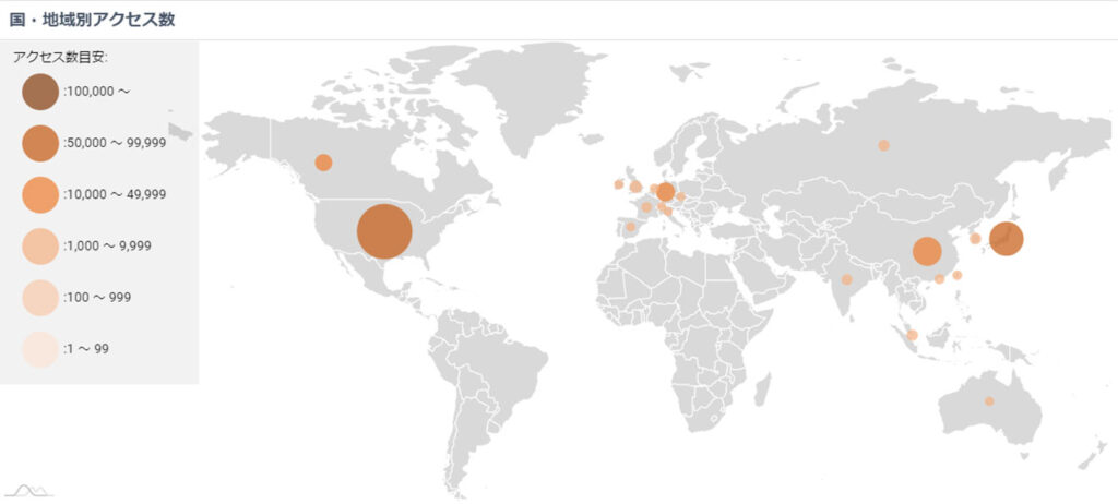2023年のアクセスマップ